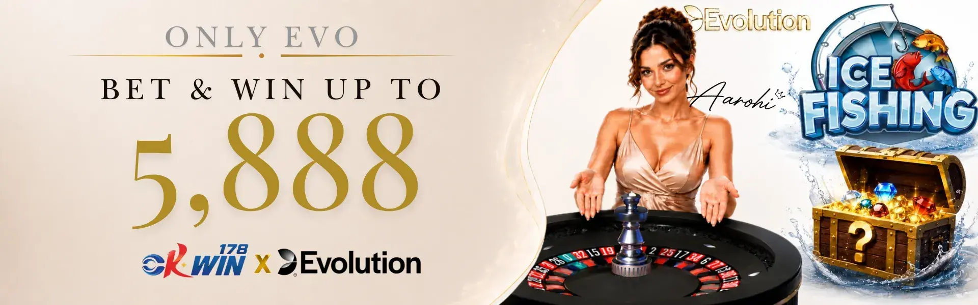 Okwin178 x Evolution Only EVO promotion, bet and win up to NPR 5,888